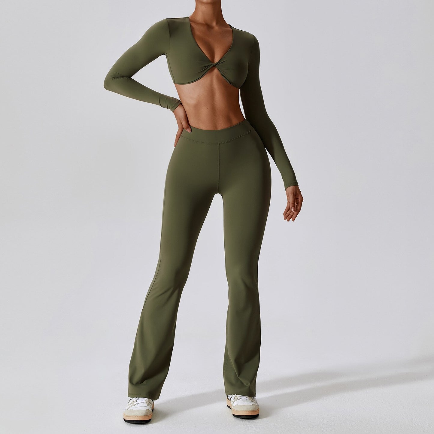 2PC Long Sleeve Crop Tracksuit