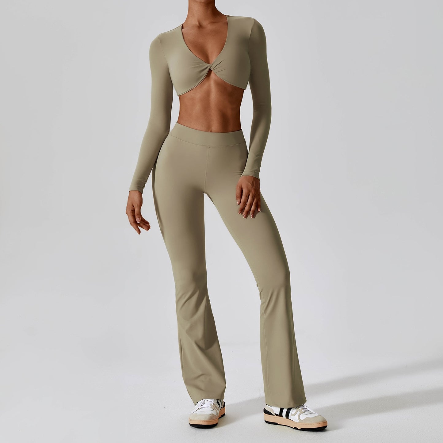 2PC Long Sleeve Crop Tracksuit