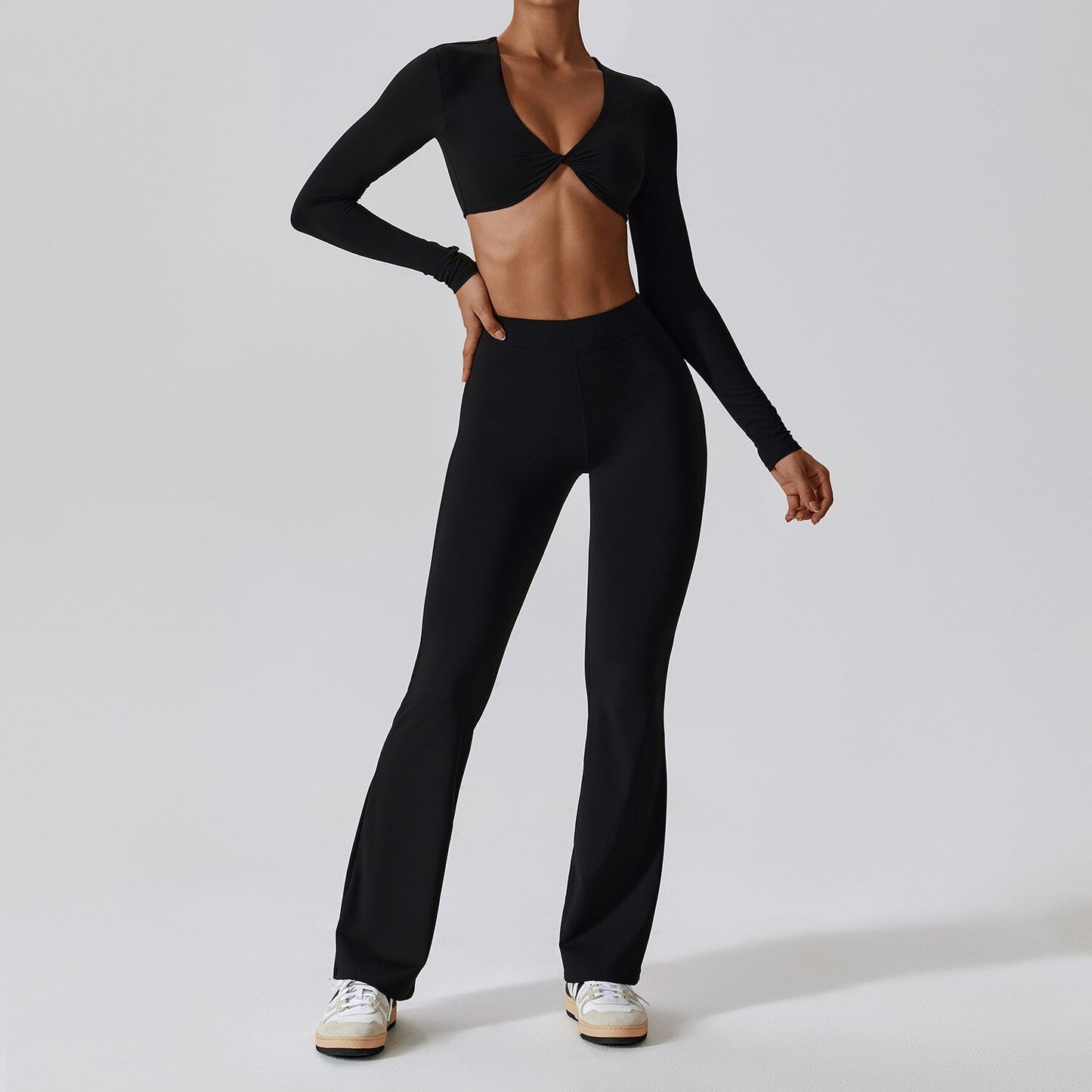 2PC Long Sleeve Crop Tracksuit