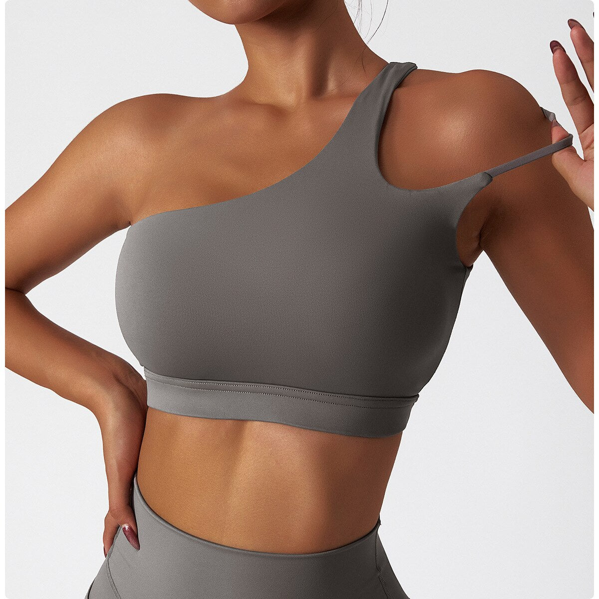 One Shoulder Yoga Bra