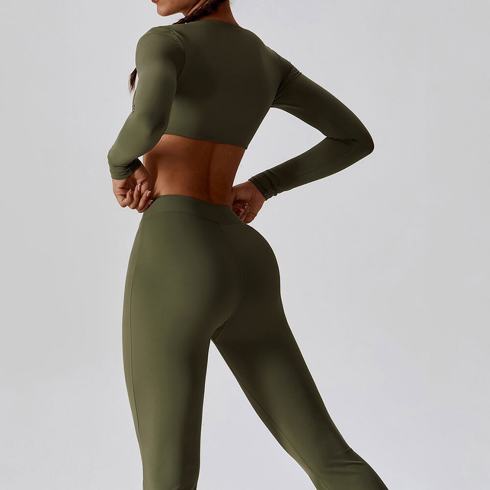 2PC Long Sleeve Crop Tracksuit
