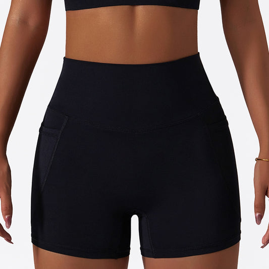 High Waist Yoga Shorts With Pockets