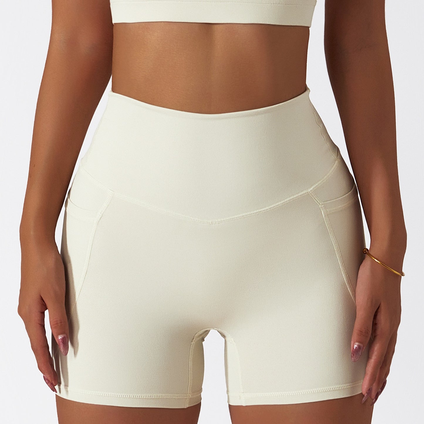 High Waist Yoga Shorts With Pockets