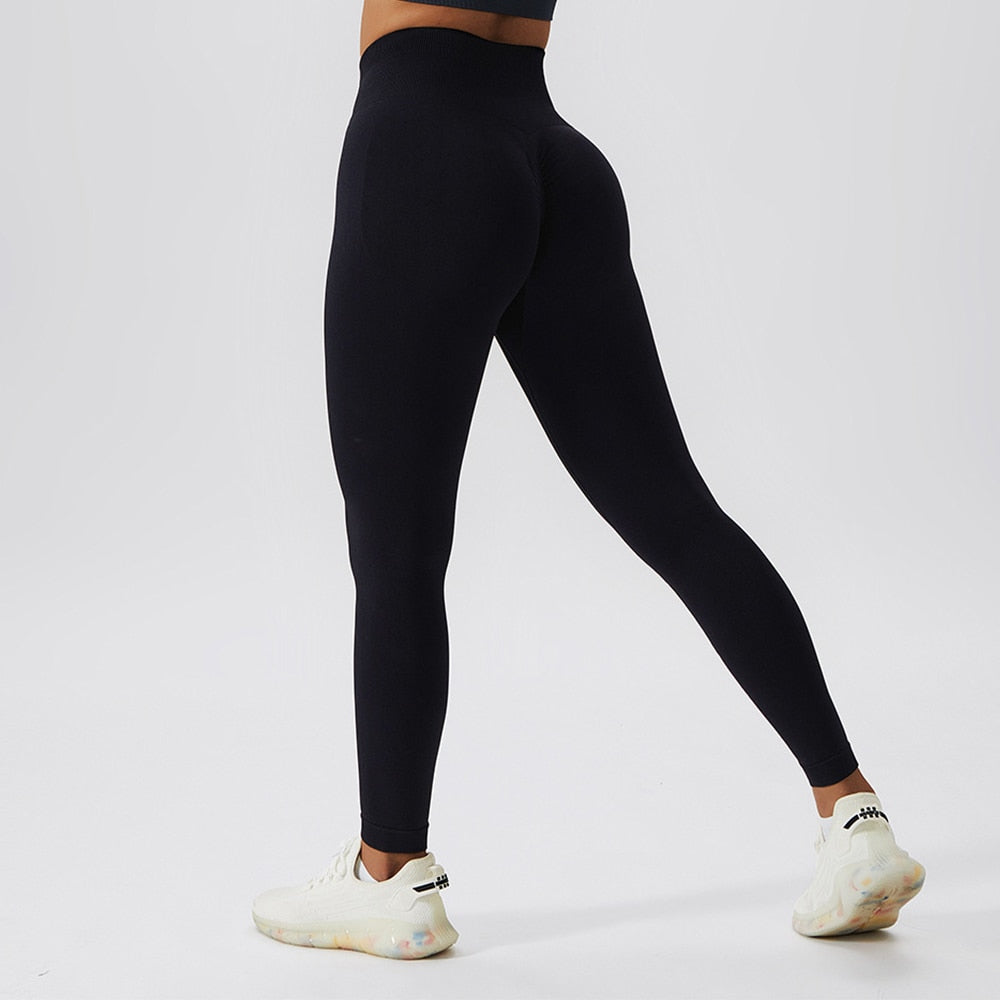 High Waist Ribbed Seamless Yoga Leggings
