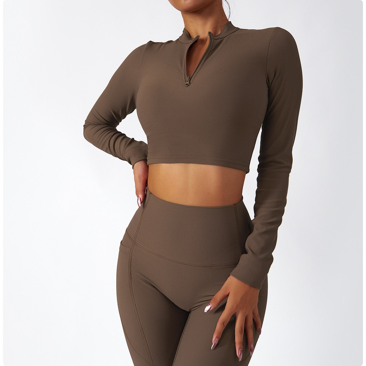 Half Zipper Long Sleeve Yoga Shirt