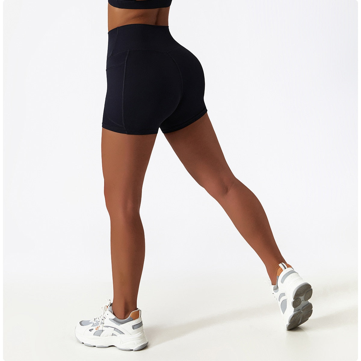 High Waist Yoga Shorts With Pockets